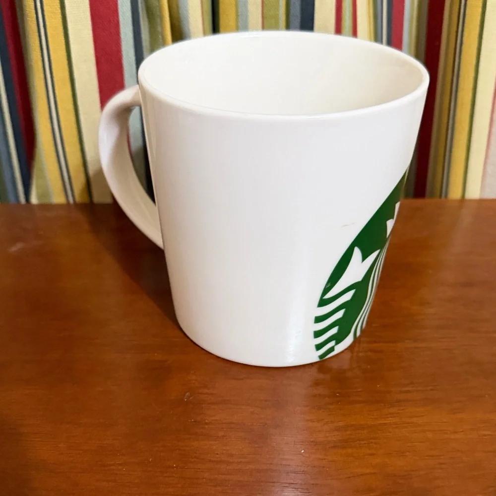 Starbucks 14oz Coffee Mug Large Green Mermaid Siren Logo
